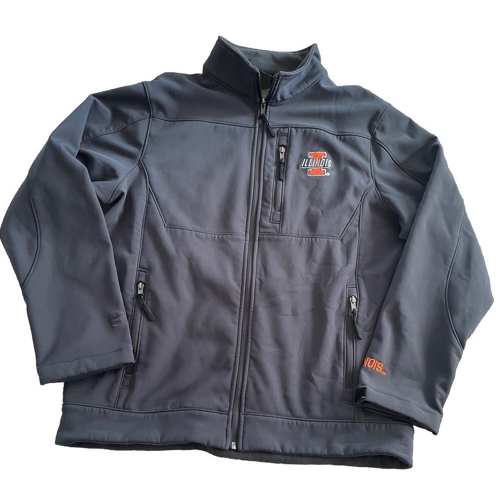 Colosseum Illinois Fighting Illini Full Zip Jacket Men's Medium Navy Fleece Line